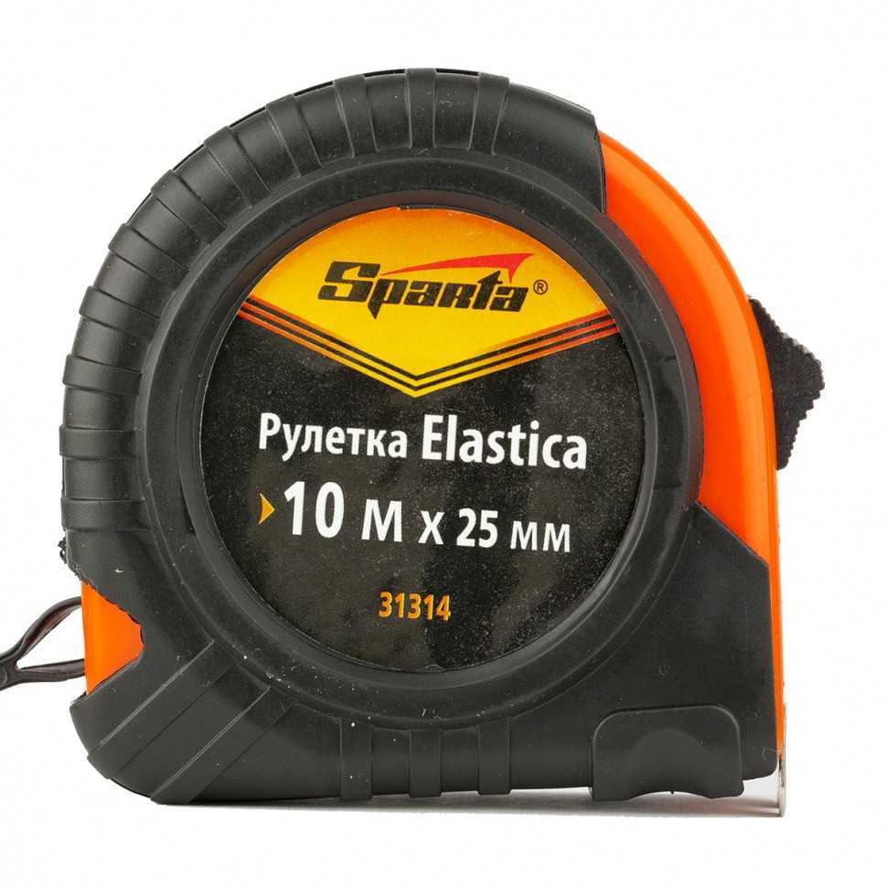 Рулетка Elastica, 10 м х 25 мм, обрезиненный корпус Sparta Рулетки фото, изображение